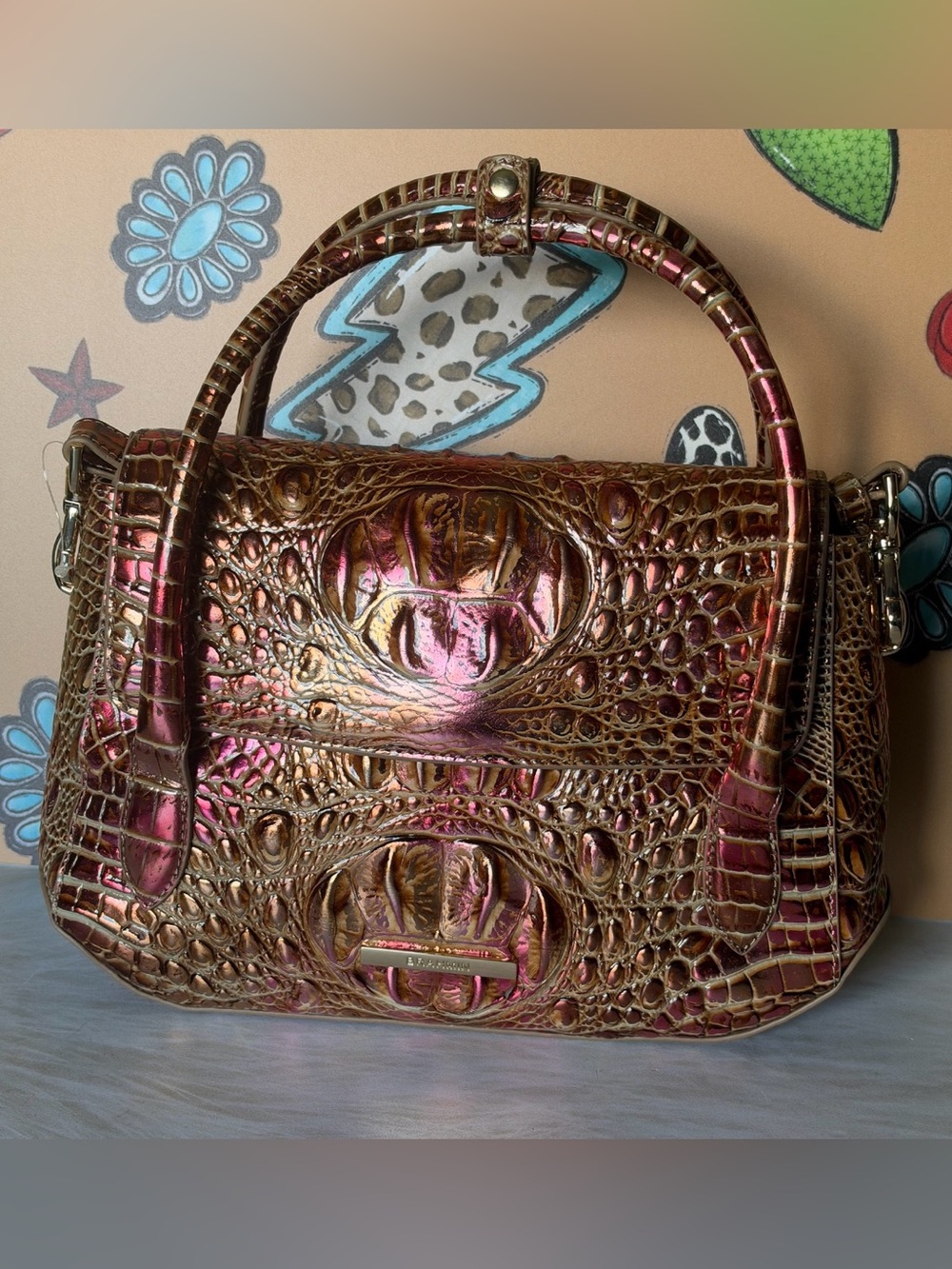 DOUBLE EYE Brahmin Estelle Stonecraft Melbourne Tote NWT BRAHMIN Exclusive
